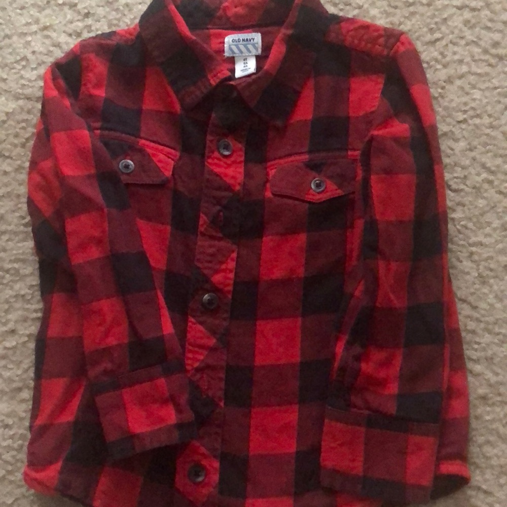 Boys button down long sleeved top